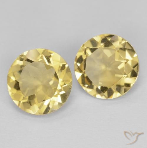 2.12克拉天然黄水晶，圆形的，VVS