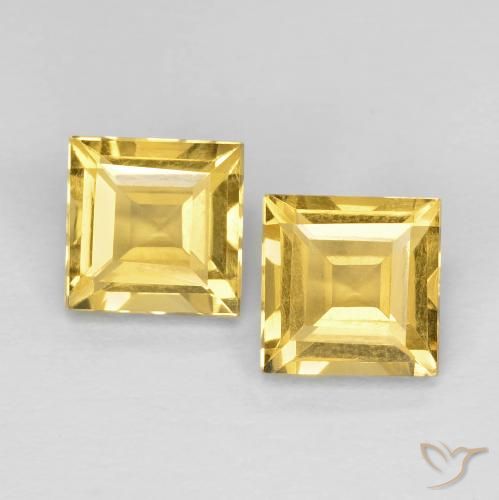 2.17ctw 天然 金色 黄水晶, 正方形, VVS-VS