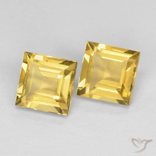 2.17克拉天然黄水晶，正方形，VVS-VS