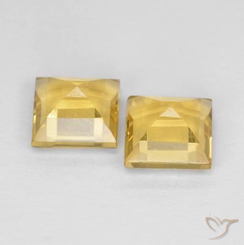 2.17克拉天然黄水晶，正方形，VVS-VS