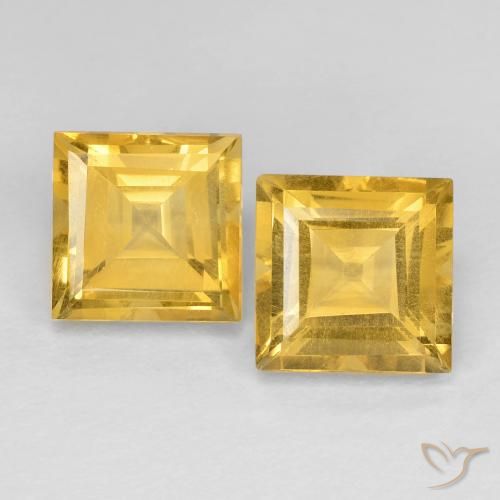 3.73ctw 天然 中金 黄水晶, 正方形, VVS-VS