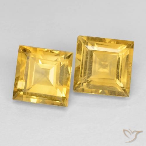 3.73克拉天然黄水晶，正方形，VVS-VS