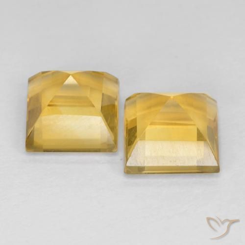 3.73克拉天然黄水晶，正方形，VVS-VS