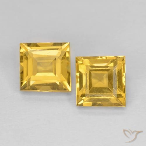 2.18ctw 天然 金色 黄水晶, 正方形, VS