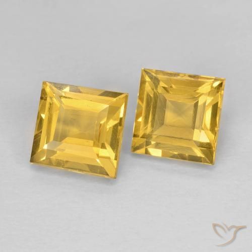 2.18克拉天然黄水晶，正方形，VS