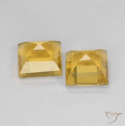 2.18克拉天然黄水晶，正方形，VS