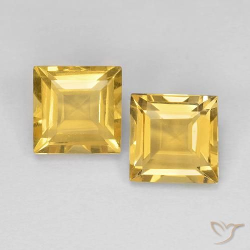 2.11ctw 天然 金色 黄水晶, 正方形, VVS-VS