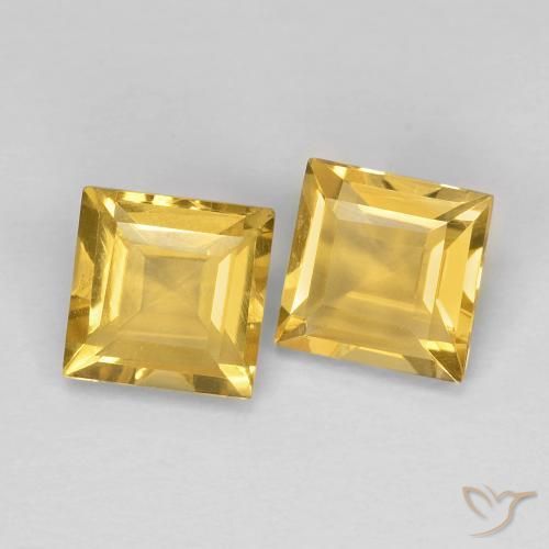 2.11克拉天然黄水晶，正方形，VVS-VS