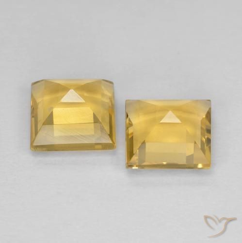 2.11克拉天然黄水晶，正方形，VVS-VS
