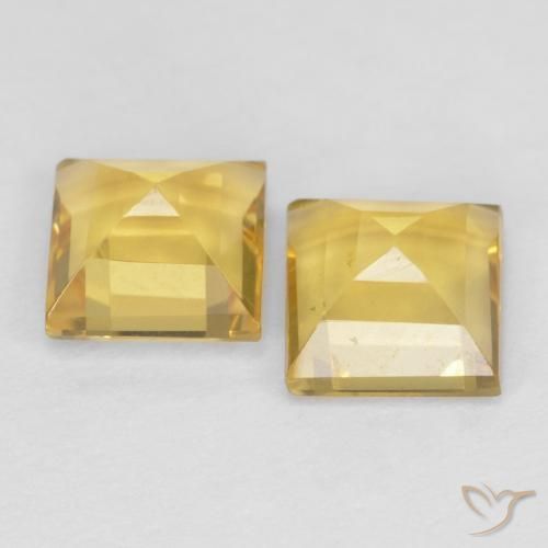 2.06克拉天然黄水晶，正方形，VS