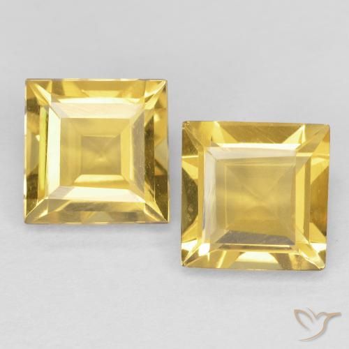 2.04ctw 天然 金色 黄水晶, 正方形, VS