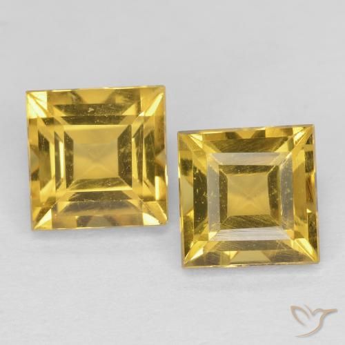 2.03ctw 天然 金橙色 黄水晶, 正方形, 不透明