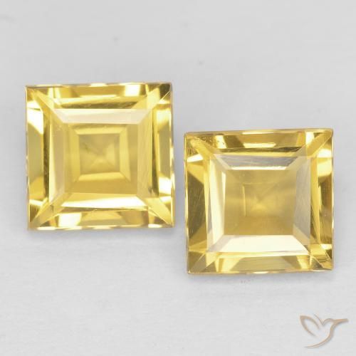 2.03ctw 天然 亮金 黄水晶, 正方形, VS