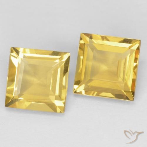 2.09克拉天然黄水晶，正方形，VVS-VS