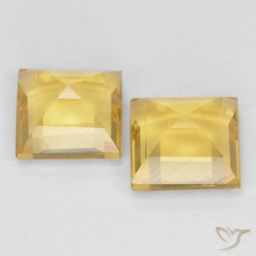 2.09克拉天然黄水晶，正方形，VVS-VS