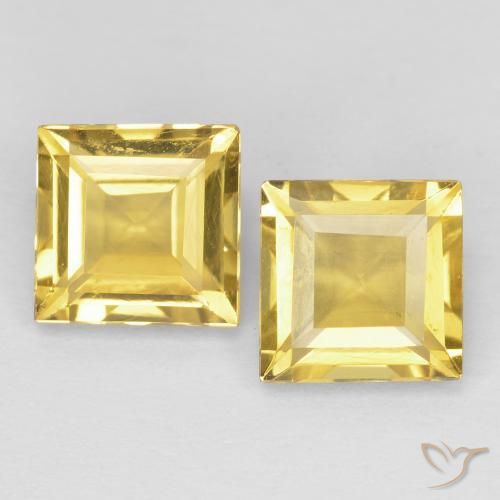 1.95ctw 天然 中金 黄水晶, 正方形, VVS-VS
