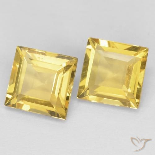 1.95克拉天然黄水晶，正方形，VVS-VS