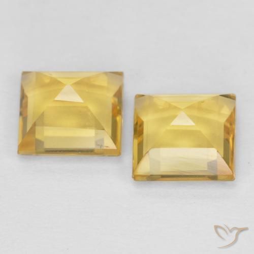 1.95克拉天然黄水晶，正方形，VVS-VS