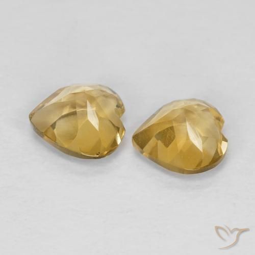 0.83克拉天然黄水晶，心形，VVS