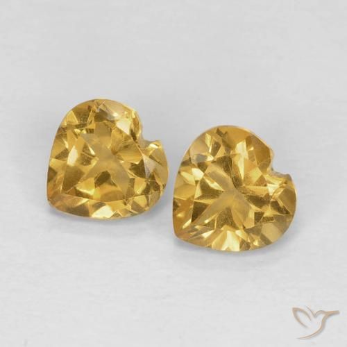 0.82ctw 天然 浅金色 黄水晶, 心形, VVS