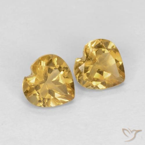 0.82克拉天然黄水晶，心形，VVS