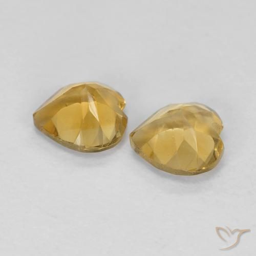 0.79克拉天然黄水晶，心形，VVS
