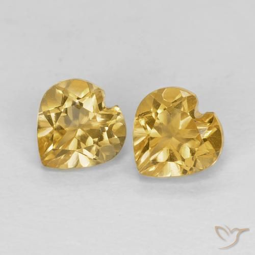 0.94ctw 天然 金橙色 黄水晶, 心形, VVS
