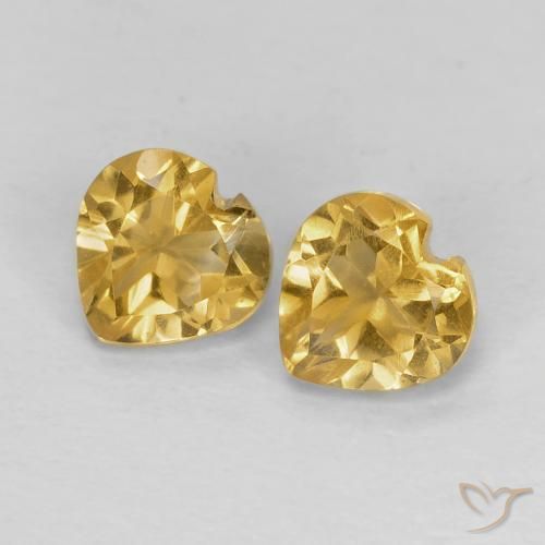 0.97ctw 天然 浅金色 黄水晶, 心形, VVS