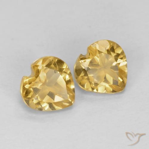 0.97克拉天然黄水晶，心形，VVS