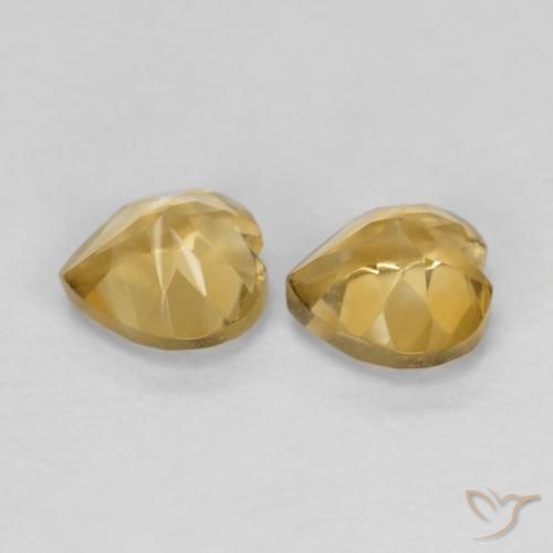 0.97克拉天然黄水晶，心形，VVS