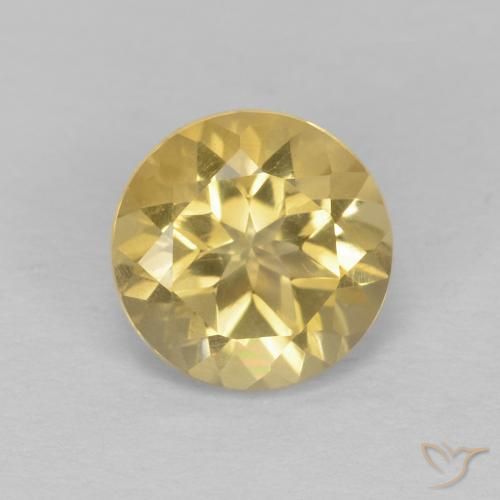 1.36ct 天然 淡黄色 黄水晶, 圆形的, VVS