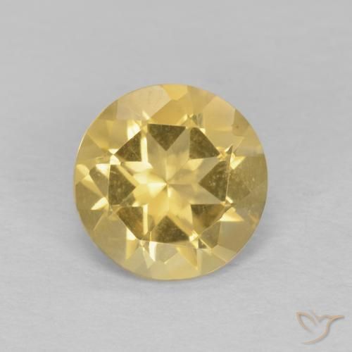 1.13ct 天然 浅金黄色 黄水晶, 圆形的, VVS