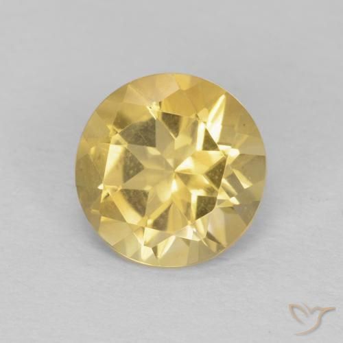 1.13克拉天然黄水晶，圆形的，VVS