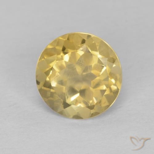 1.31ct 天然 淡黄色 黄水晶, 圆形的, VS