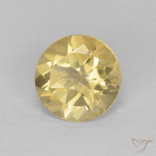 1.19ct 天然 浅金色 黄水晶, 圆形的, VVS