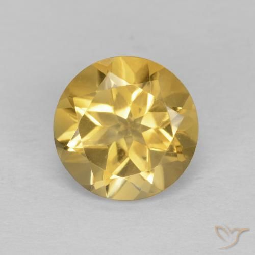 1.24ct 天然 浅金色 黄水晶, 圆形的, VVS