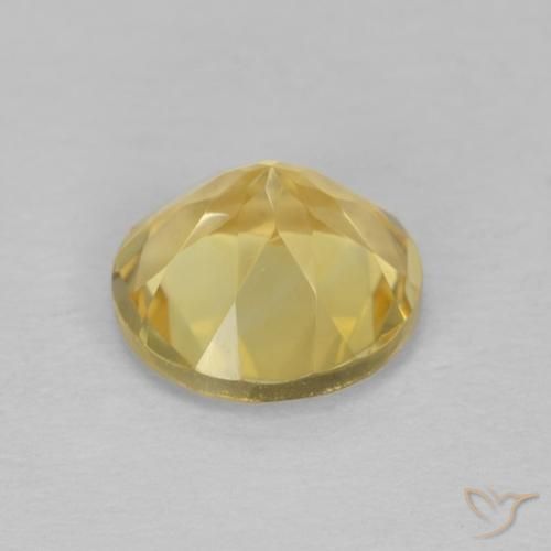 1.24克拉天然黄水晶，圆形的，VVS