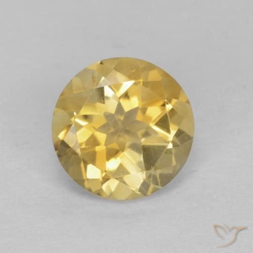 1.30ct 天然 浅金黄色 黄水晶, 圆形的, VVS