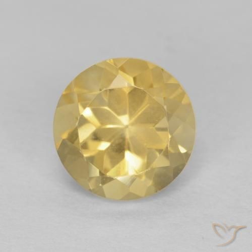 1.36ct 天然 淡黄色 黄水晶, 圆形的, VVS-VS