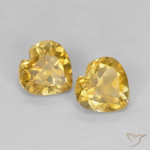 0.87ctw 天然 中金 黄水晶, 心形, VVS-VS