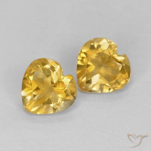 0.87克拉天然黄水晶，心形，VVS-VS