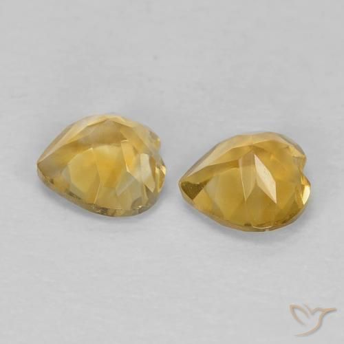 0.87克拉天然黄水晶，心形，VVS-VS