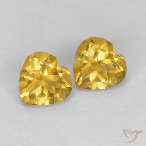 0.87ctw 天然 金橙色 黄水晶, 心形, VS
