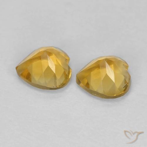0.87克拉天然黄水晶，心形，VS
