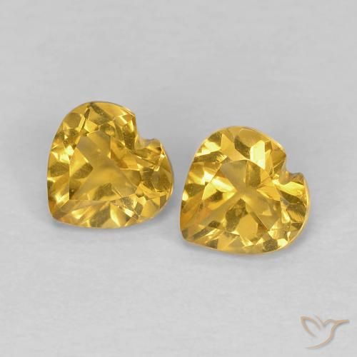 0.84ctw 天然 金橙色 黄水晶, 心形, VVS-VS