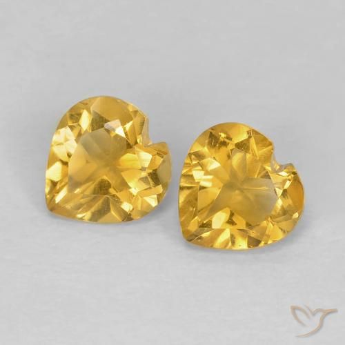 0.88ctw 天然 中金 黄水晶, 心形, VVS-VS