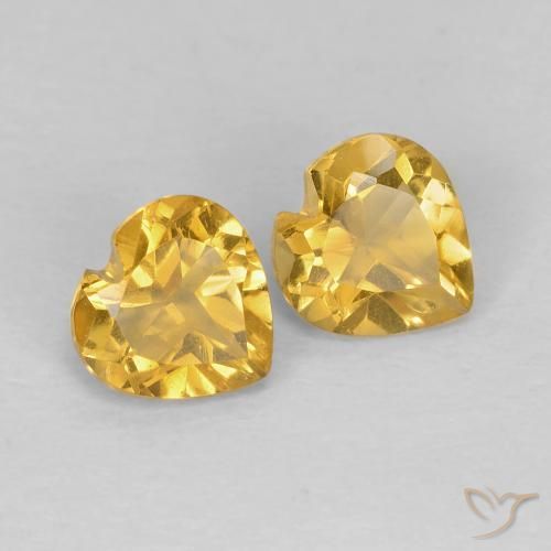 0.88克拉天然黄水晶，心形，VVS-VS