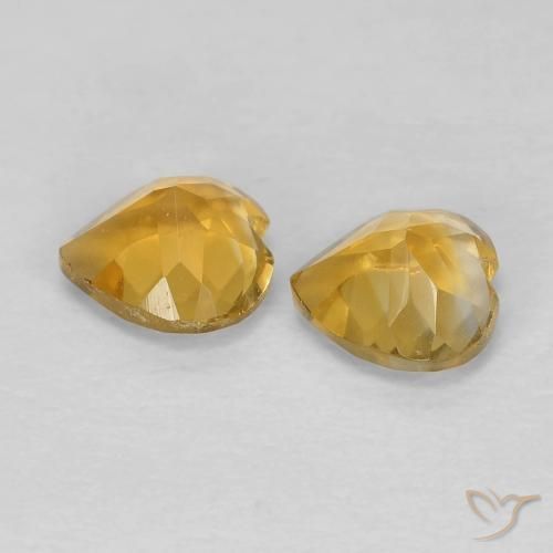 0.88克拉天然黄水晶，心形，VVS-VS