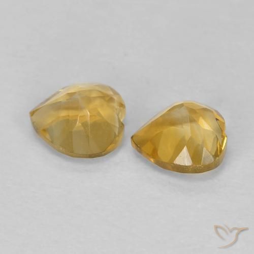 0.91克拉天然黄水晶，心形，VVS