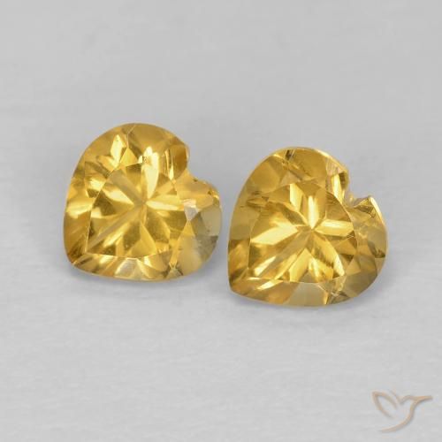 0.89ctw 天然 金橙色 黄水晶, 心形, VS